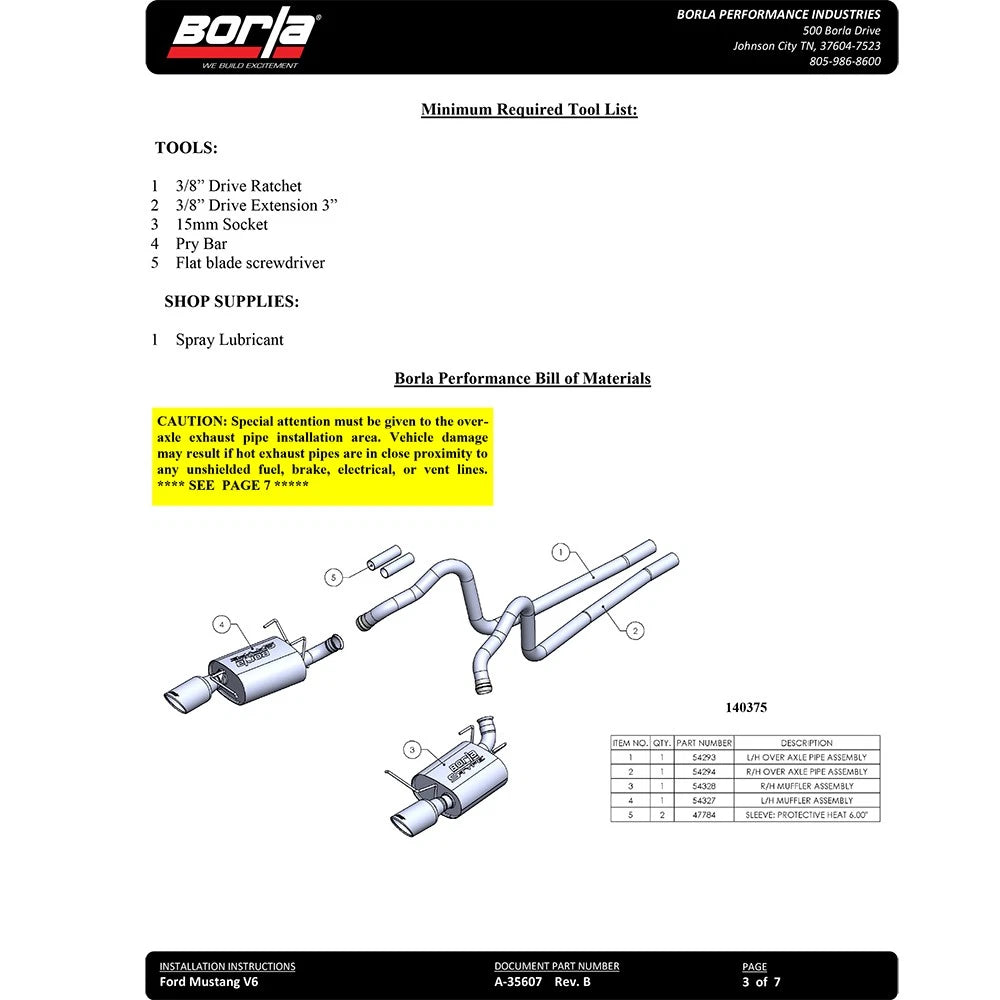 Borla Cat-Back Exhaust System - ATAK | 2011-2014 Ford Mustang 3.7L (140398)