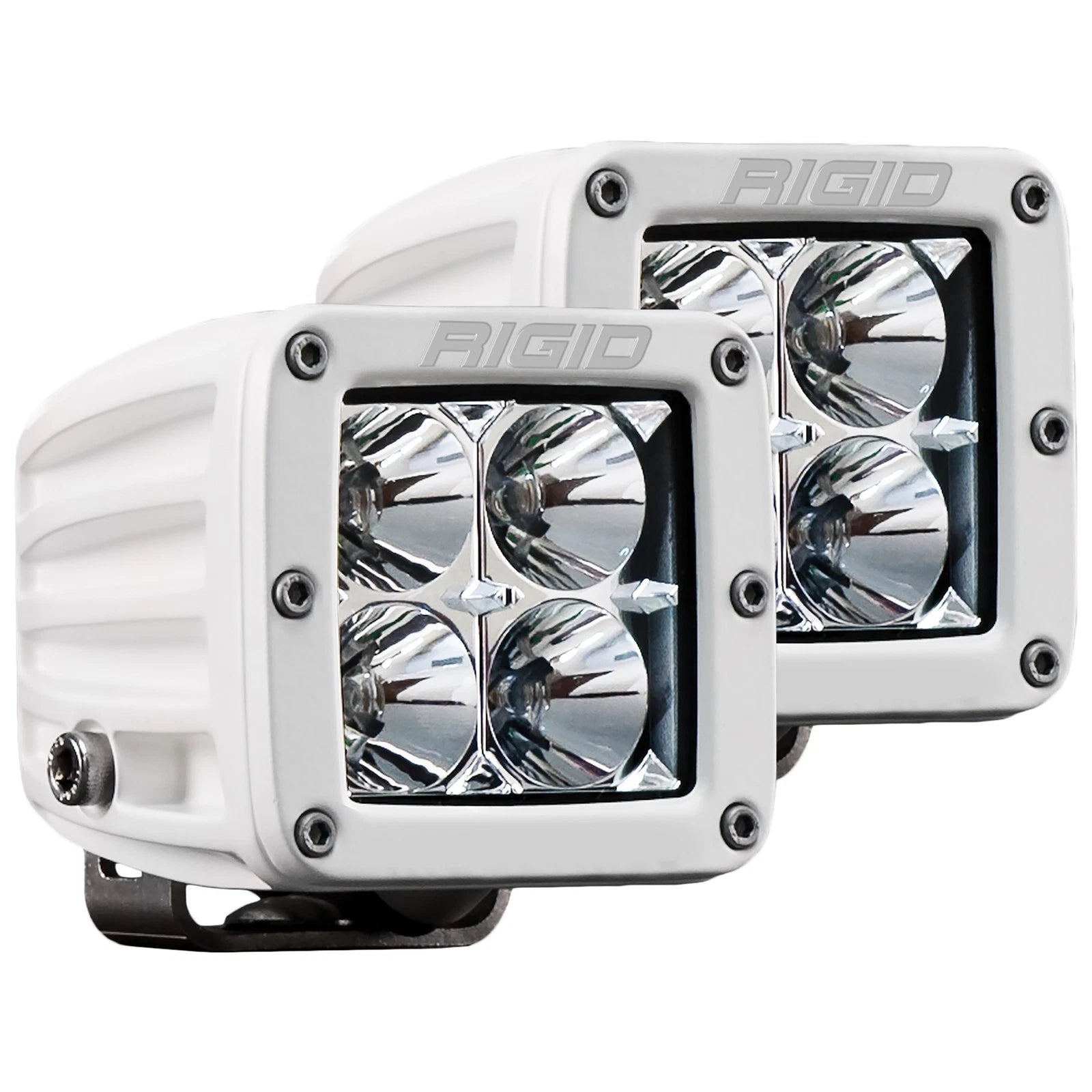 Rigid Industries Rigid D-Series LED Pro Light - Flood / Surface / White Housing / Pair (RIG602113)