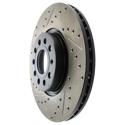 StopTech 127.33098R Front Right Drilled Brake Rotor for 06-18 GTI / 06-21 Passat