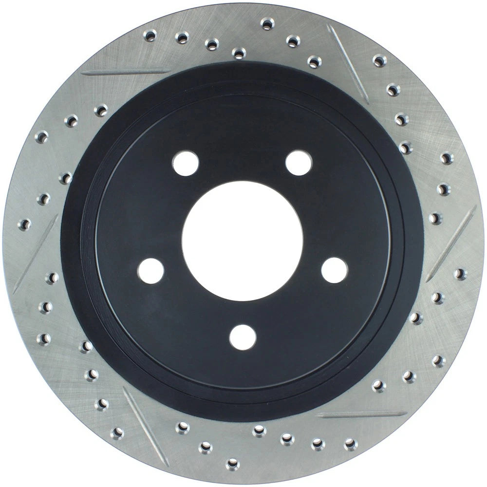 StopTech 127.61087L Rear Left Drilled Disc Brake Rotor for 2005-14 Ford Mustang