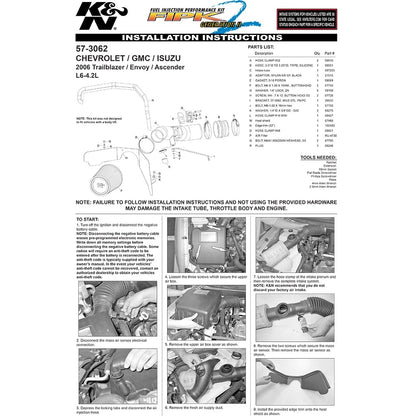 K&N 4.2L Performance Intake Kit | GM Trailblazer/Envoy (57-3062)