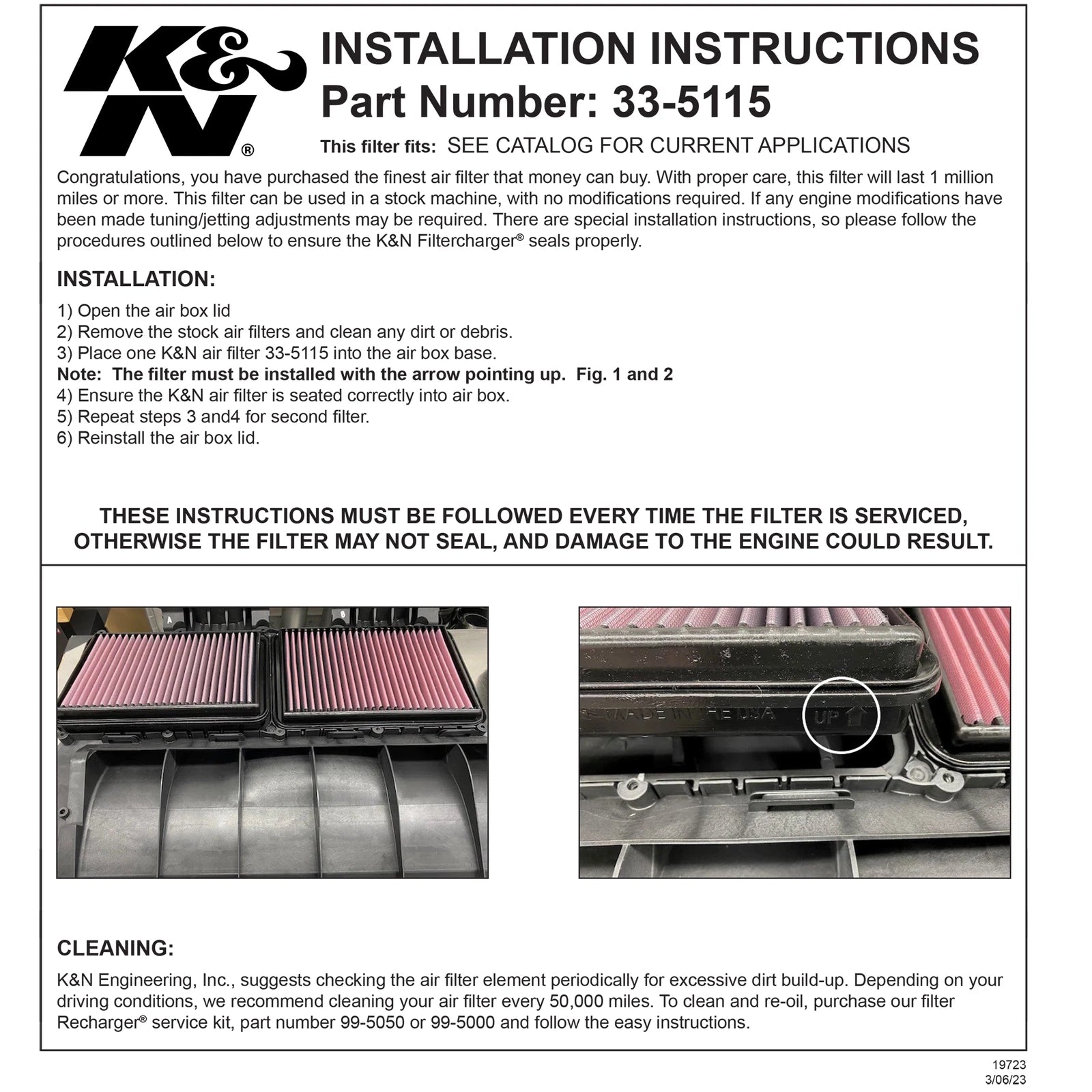 K&N 33-5115 High Flow Performance Air Filter Set for 21-23 Ram 1500 TRX 6.2L V8