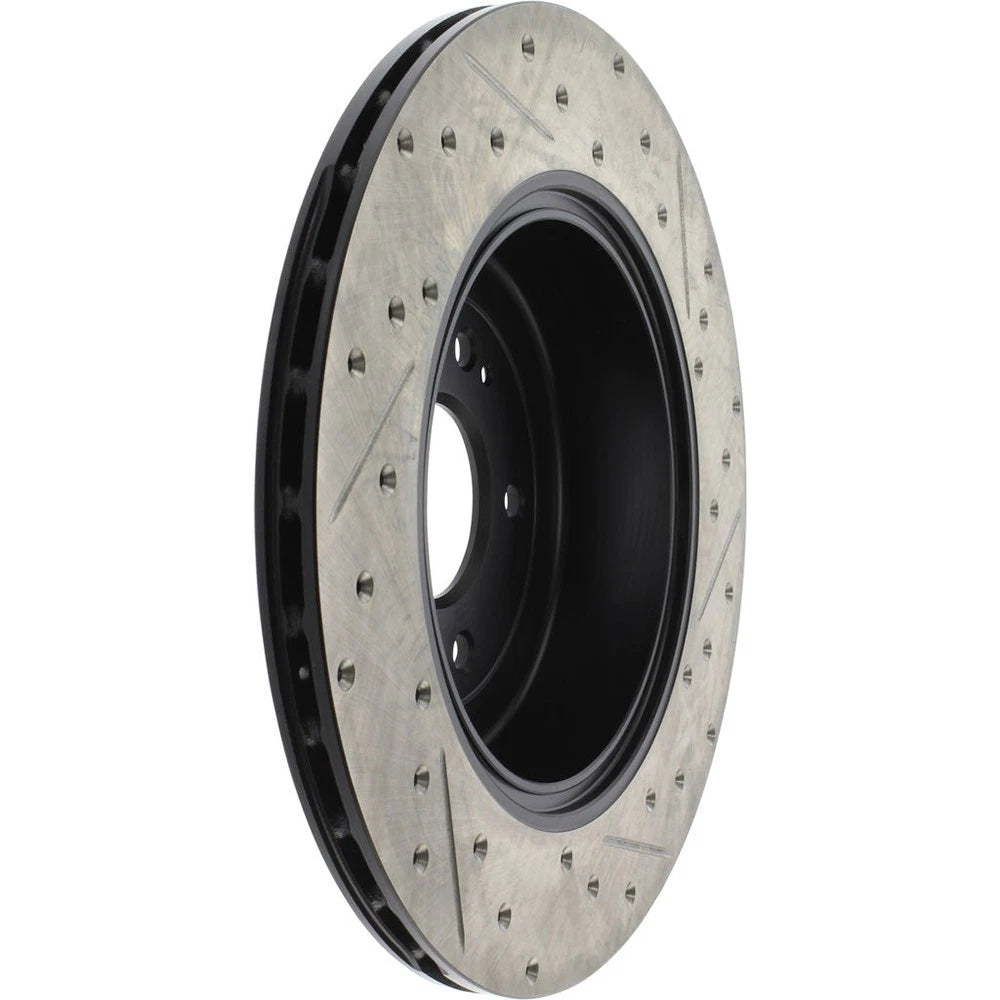 StopTech 127.51035R Rear Right Drilled Slotted Brake Rotor for 2010-2016 Genesis
