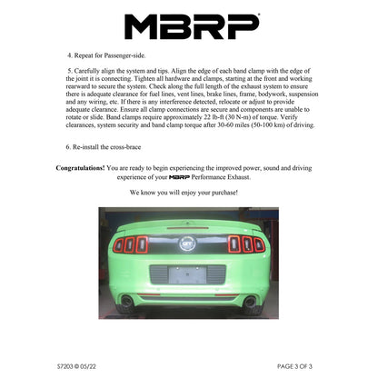 MBRP 3in Dual Split Rear Exit Axle-Back Muffler Delete | Ford Mustang GT (11-14) (S7203BLK)