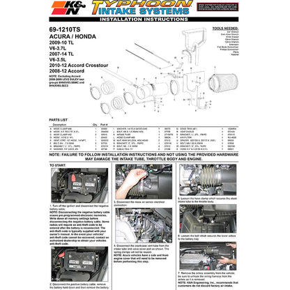 K&N 3.5L V6 Short Ram Intake | Honda Accord (08) (69-1210TS)