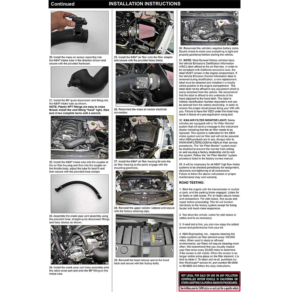 K&N 2019 Chevrolet / GMC 1500 V8-5.3/6.2L F/I AirCharger Performance Intake | Chevrolet / GMC 1500 (19) (63-3109)