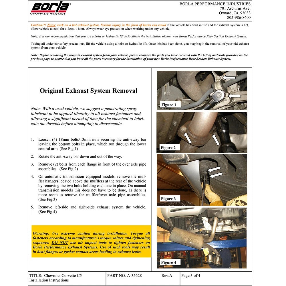 Borla Cat-Back Exhaust System - Touring | 1997-2004 Chevrolet Corvette 5.7L (140426)