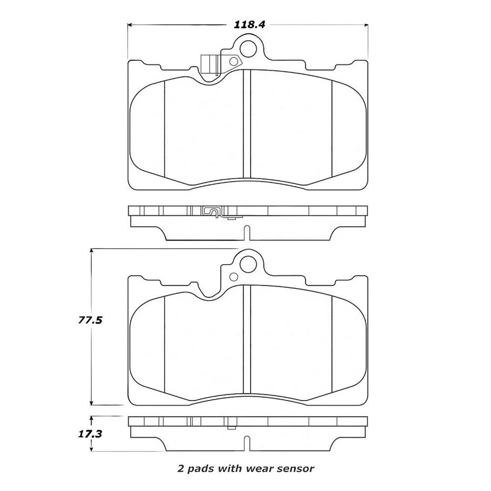 Stoptech Street Touring Brake Pads | 2006 Lexus GS320/430 and 2007-2008 Lexus GS350 (308.1118)