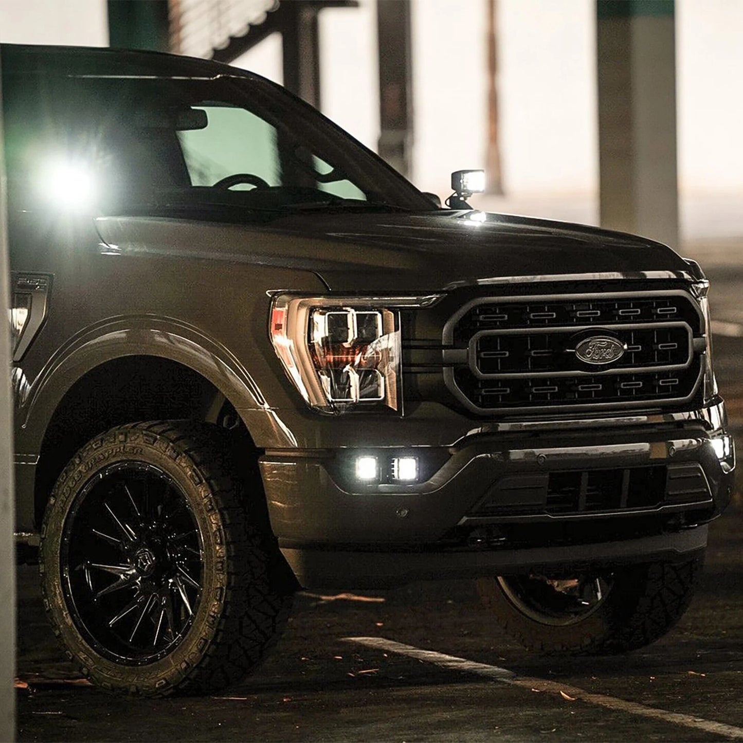 Rigid 46737 D-SS PRO Flood White Square LED Lights Pair Kit Set for 21-24 F-150
