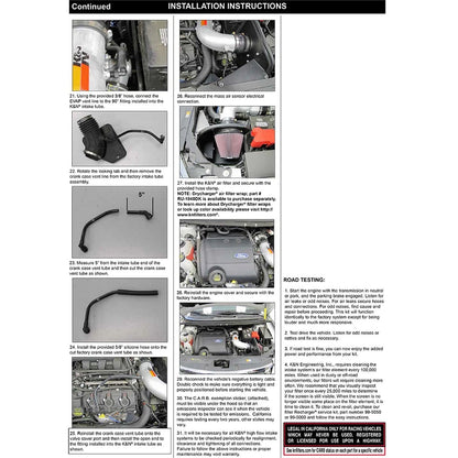 K&N Engineering High Flow Performance Kit: Ford Edge 2011 - 2013 3.5L / 3.7L V6 Silver