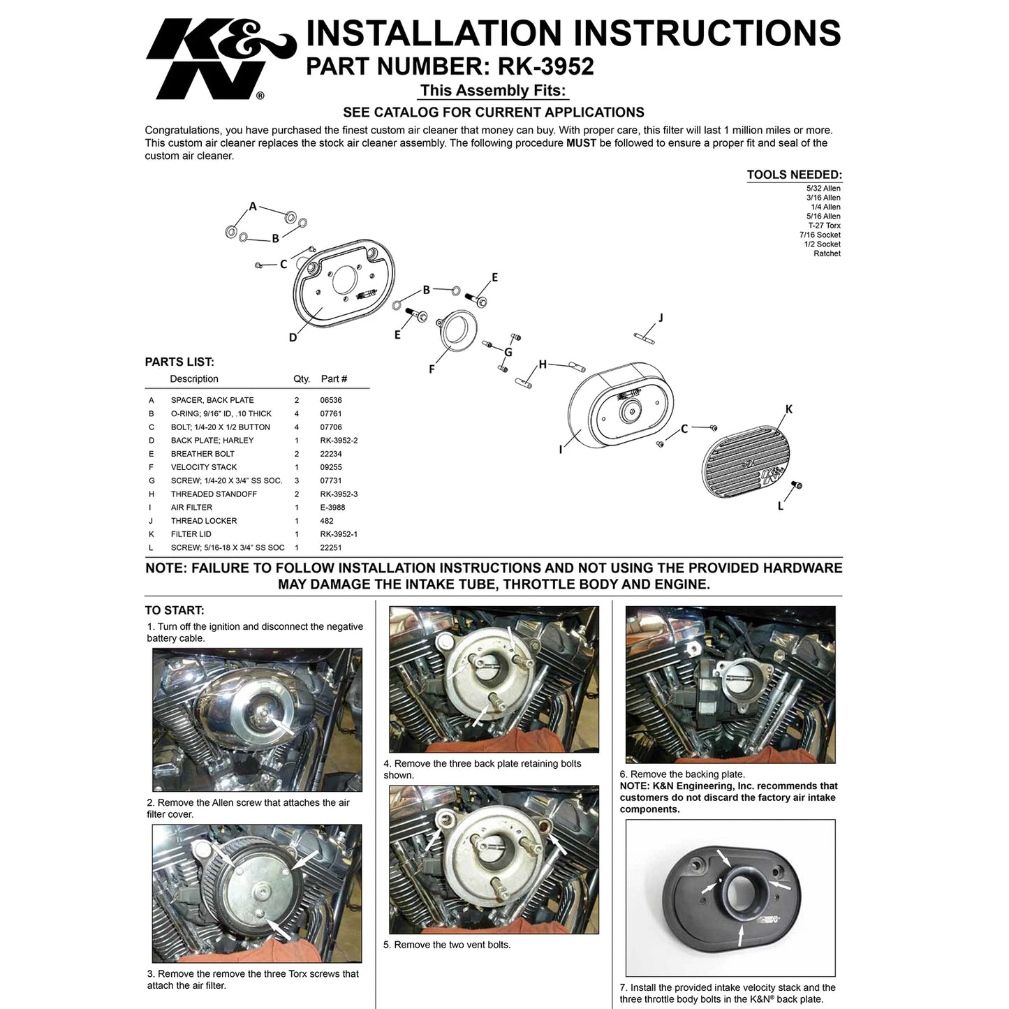 K&N Street Metal Intake System | Harley-Davidson Road King (12-16) RK-3952