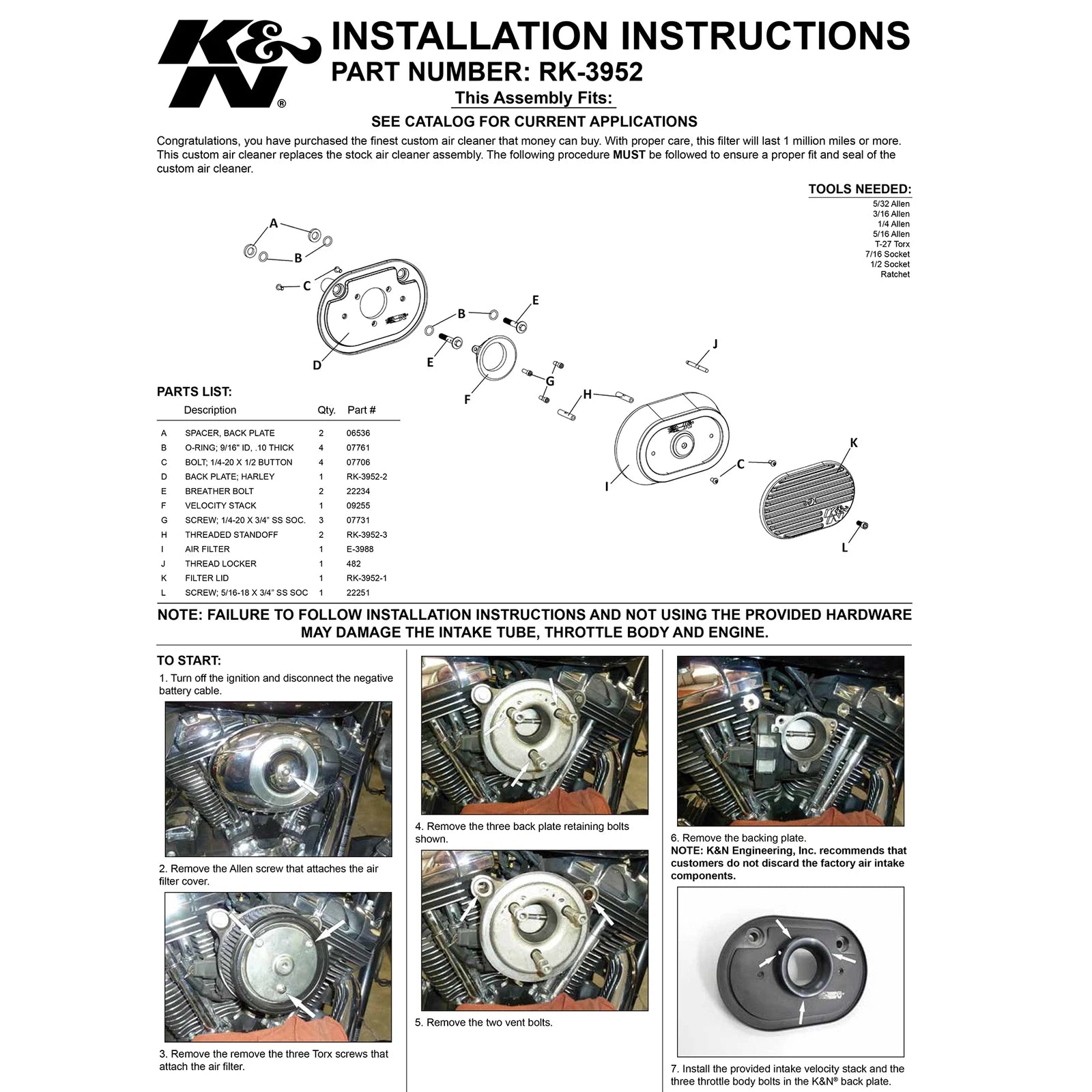 K&N Street Metal Intake System | Harley-Davidson Road King (12-16) RK-3952