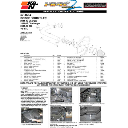 K&N FIPK Air Intake System | Multiple Fitments (57-1564)