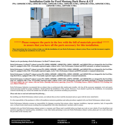 Borla 3in ATAK Catback Exhaust | Ford Mustang GT (24) (140970BC)