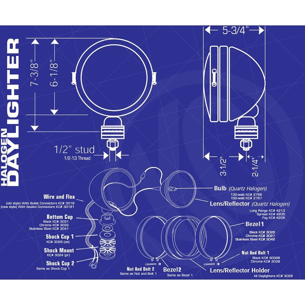 KC HiLites KC Hilites Daylighter Halogen - 6in / 100w Spot / Each (KC1238)