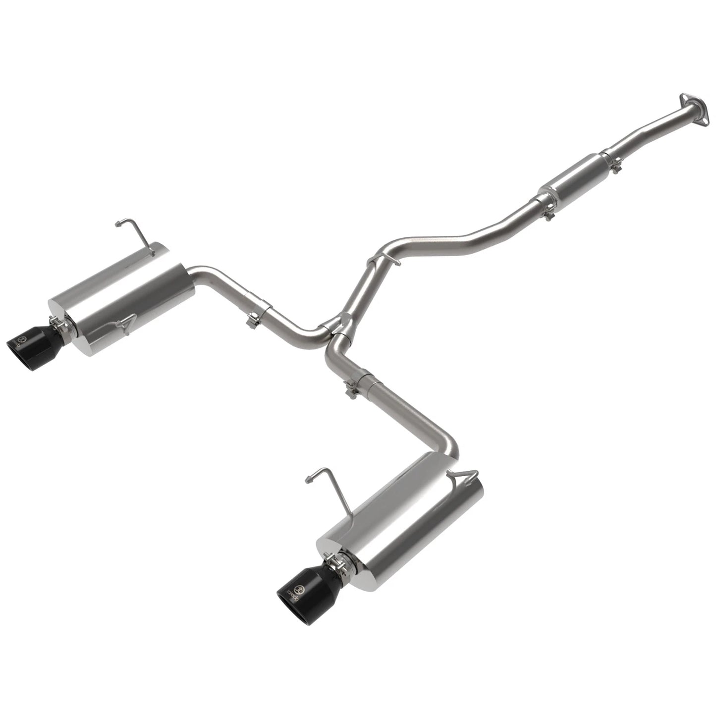 aFe Takeda 2.5in to 2.25in 304 SS Cat-Back Exhaust w/ Black Tips Subaru Forester 14-18 (49-36804-B)