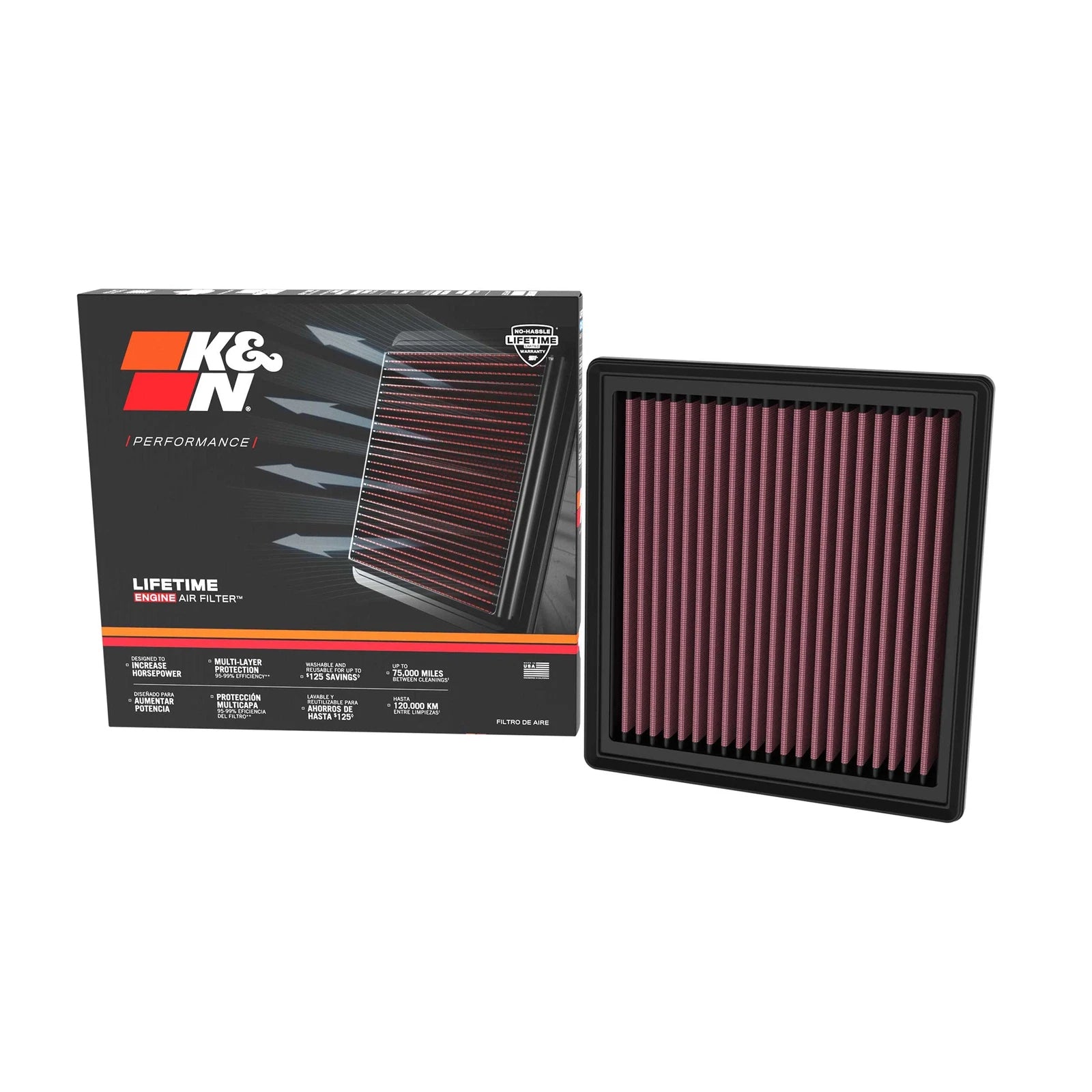 K&N 33-5140 High Flow Performance Air Filter for 2024 Mazda CX-90 2.5L 3.3L