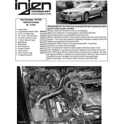 Injen Polished Short Ram Cold Air Intake System | Honda Prelude (92-96) (IS1700P)
