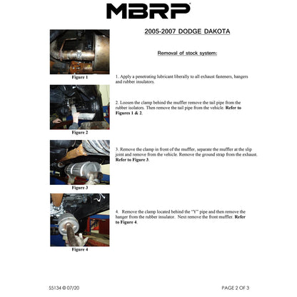 MBRP 3in. Cat-Back Single Side Exit | Dodge Dakota 3.7L/4.7L (05-07) (S5134AL)
