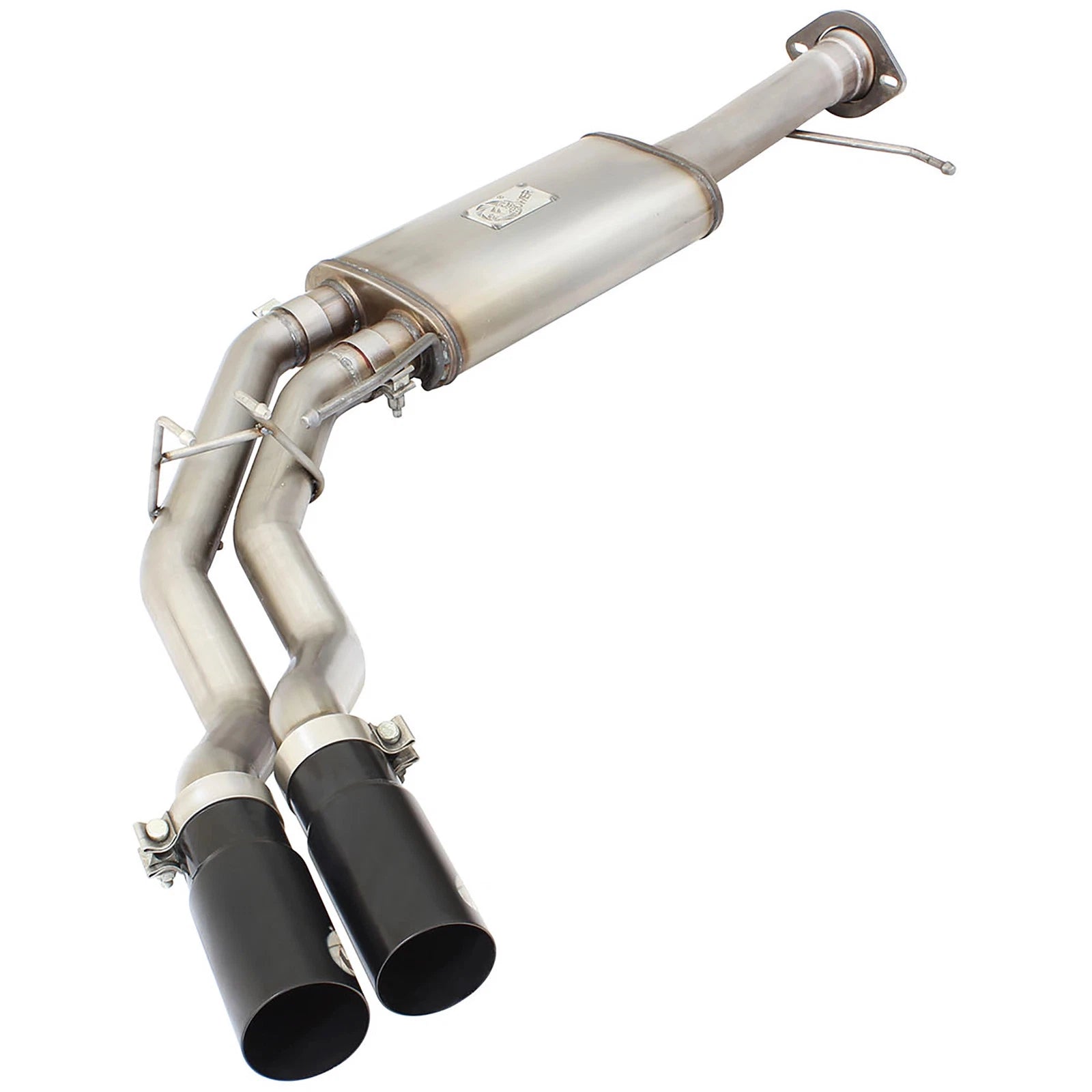 aFe 3in to 2.5in SS Front Side Exit Cat-Back Exhaust w/ Black Tip | Ford F150 (10-14) (49-43071-B)