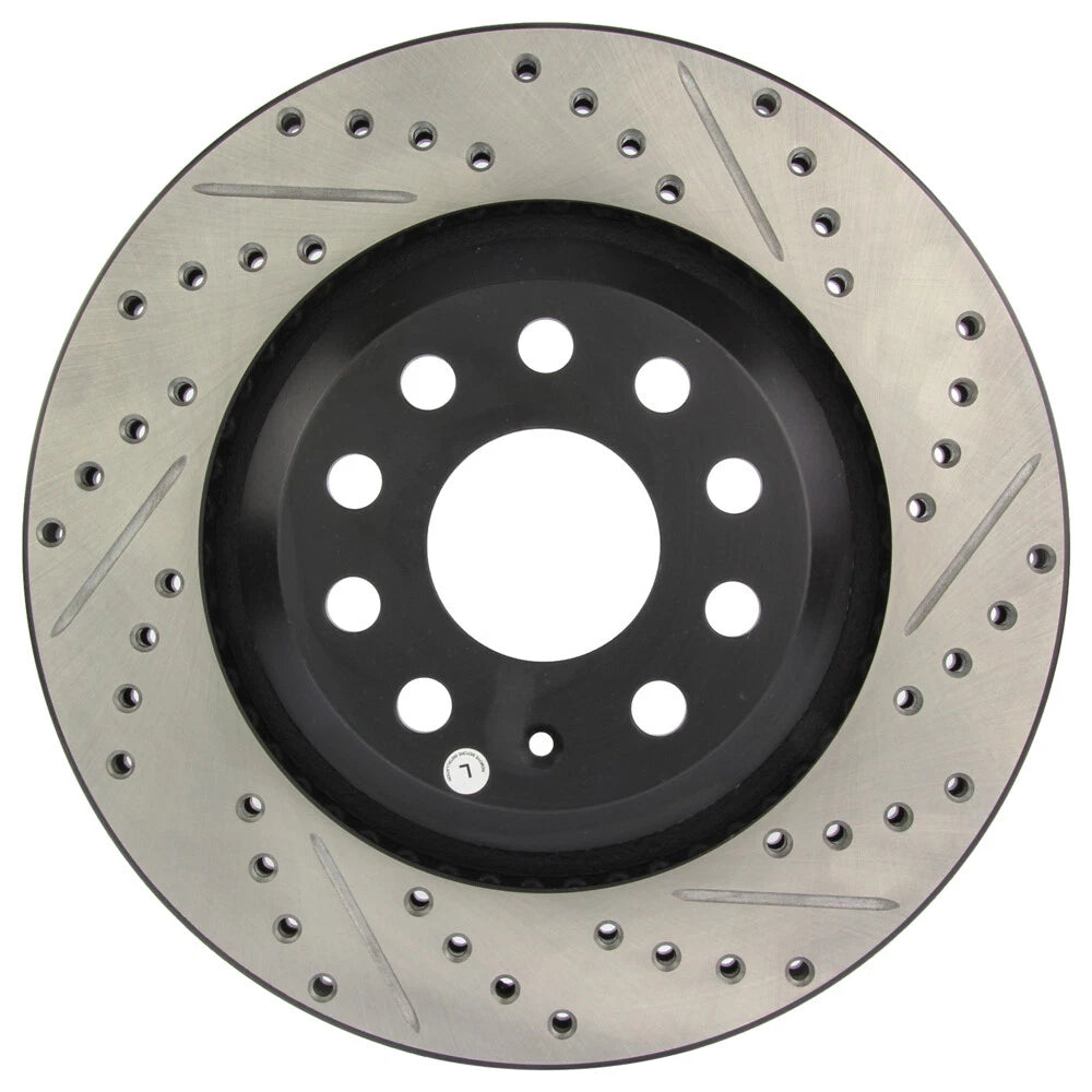 StopTech 127.33113L Rear Left Drilled Brake Rotor for 2008-19 Audi S3 / 09-17 CC