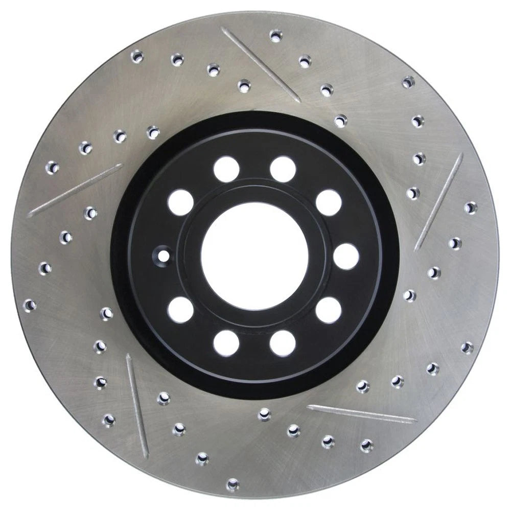 StopTech 127.33098L Front Left Drilled Brake Rotor for 06-18 GTI / 06-21 Passat