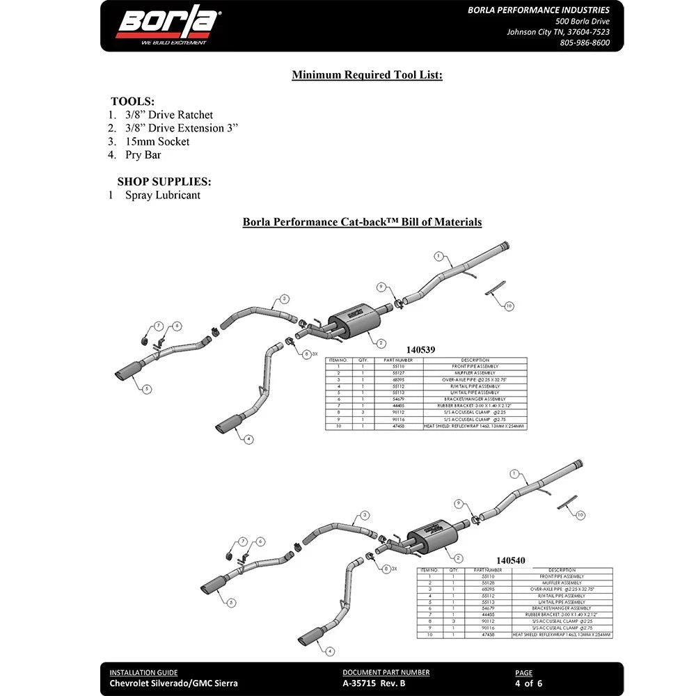 Borla Cat-Back Exhaust System - ATAK | Multiple Fitments (140537)