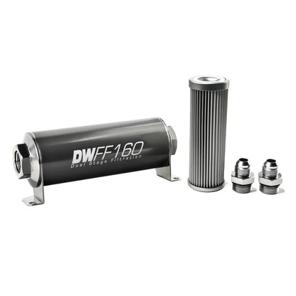 Deatschwerks Universal 10 Micron 160mm Fuel Filter Kit (8-03-160-010K-10/-38/-516/-6/-8)