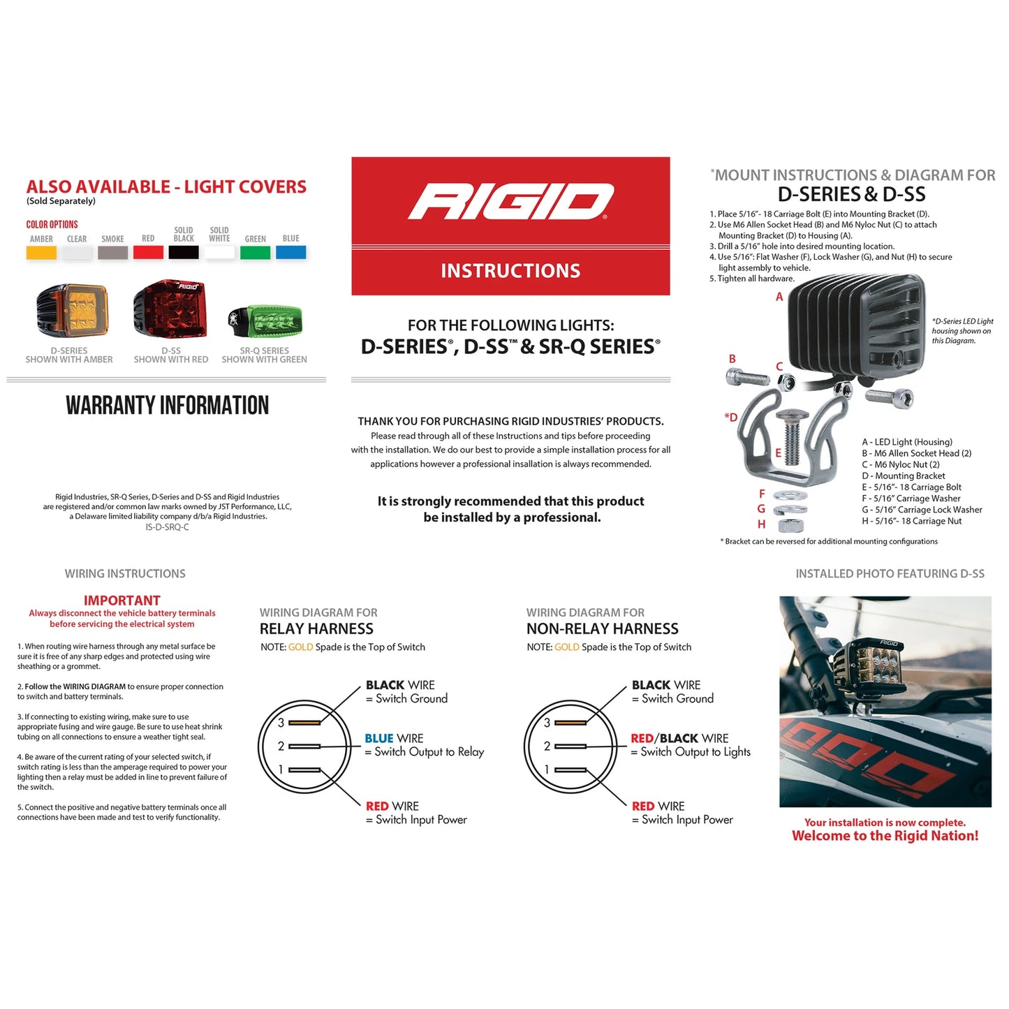 Rigid Industries Rigid D-Series LED Pro Light - Flood / Surface / Pair (RIG202113)