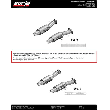 Borla S-Type Cat-Back Exhaust Jeep GC Trackhawk 6.2L (140756)