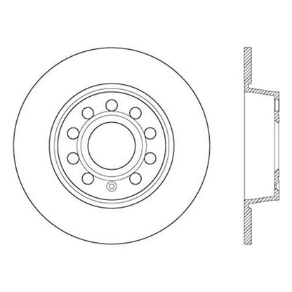 StopTech 127.33131R Rear Right Drilled Disc Brake Rotor for 10-18 Golf GTI Jetta