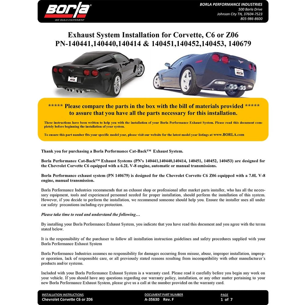 Borla Cat-Back Exhaust System - ATAK | Multiple Fitments (140453)