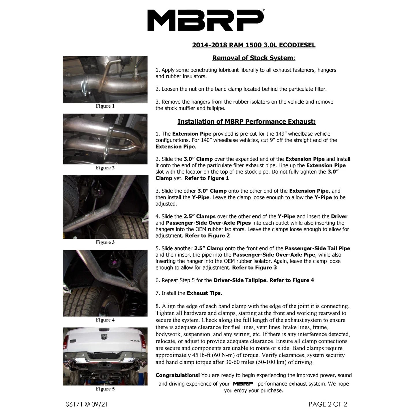 MBRP Alum Filter Back Exhaust | Dodge Ram 1500 3.0L EcoDiesel (S6171AL)