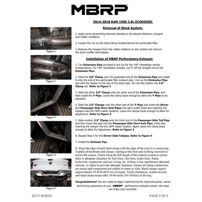 MBRP Alum Filter Back Exhaust | Dodge Ram 1500 3.0L EcoDiesel (S6171AL)