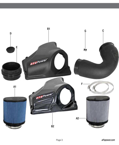 aFe MagnumFORCE Intake Stage-2 Pro DRY S | BMW 330i (F3x) L4 2.0L B48 (17) (51-12922-C)