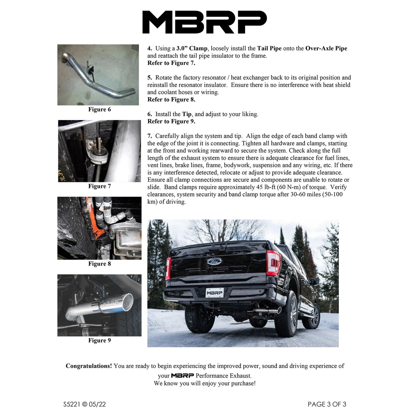 MBRP 3in Resonator-Back Single Side Exit Exhaust | Ford F-150 Powerboost Hybrid (21+) (S5221AL)