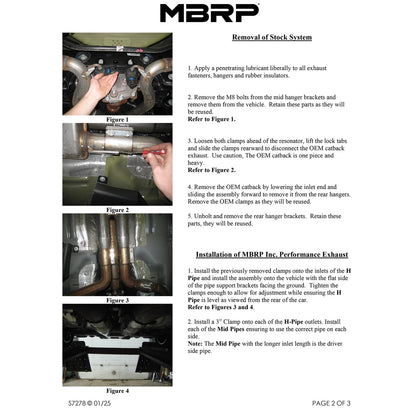 MBRP 3" Cat Back D&S Dual Split Race | Ford Mustang GT 15-17 (S7278AL)