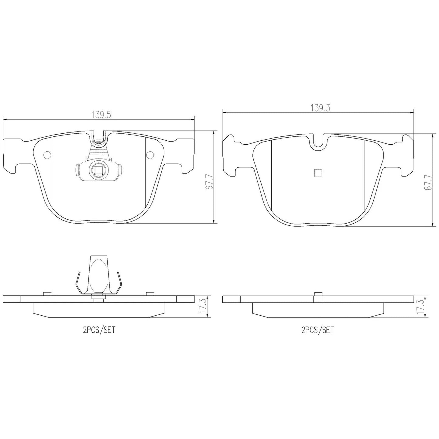 Brembo OE Premium NAO Ceramic Rear Brake Pads | BMW 1 Series M / M3 / M5 / M6 (11-18) (P06026N)