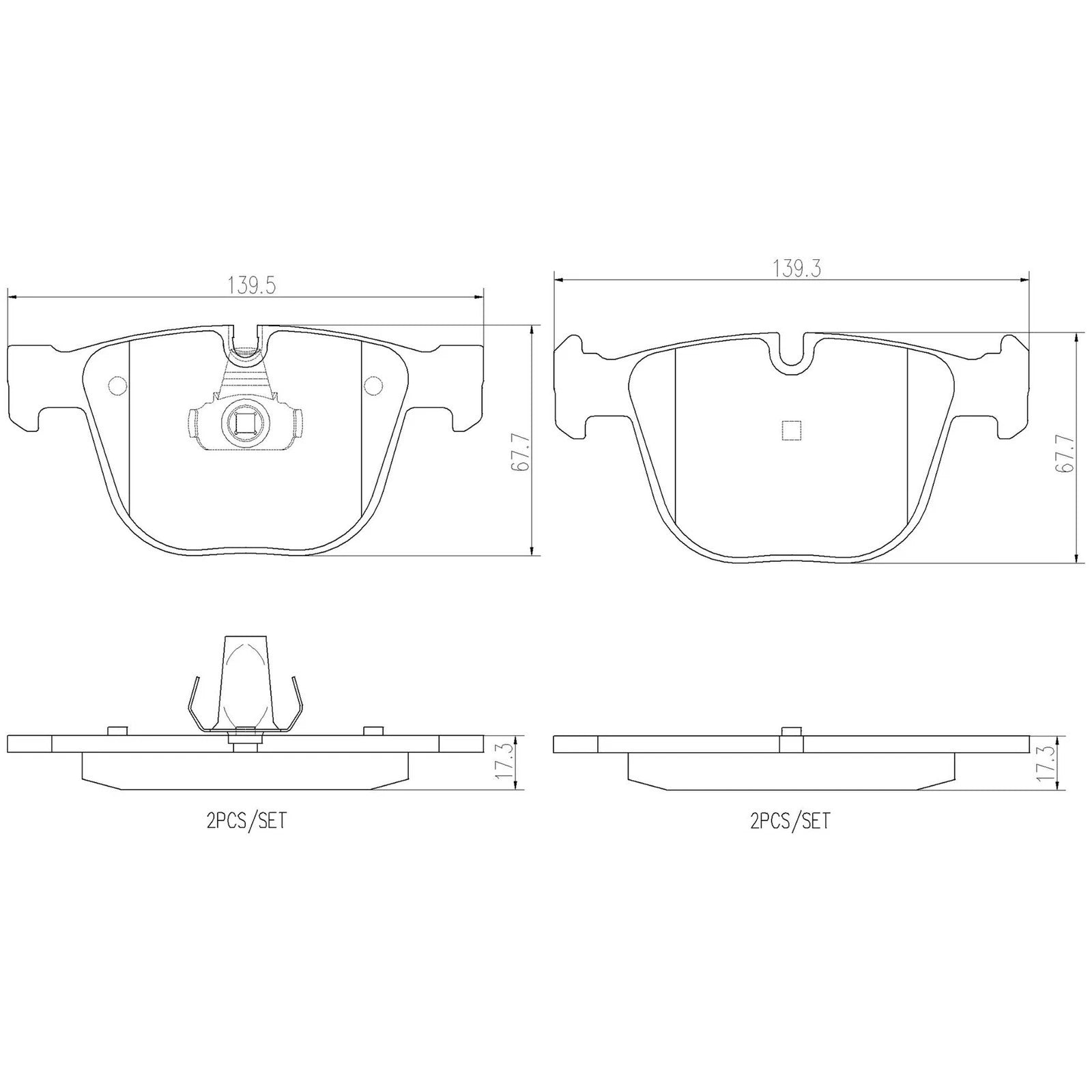 Brembo OE Premium NAO Ceramic Rear Brake Pads | BMW 1 Series M / M3 / M5 / M6 (11-18) (P06026N)