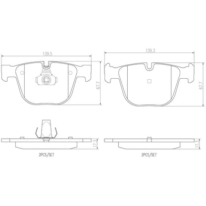 Brembo OE Premium NAO Ceramic Rear Brake Pads | BMW 1 Series M / M3 / M5 / M6 (11-18) (P06026N)