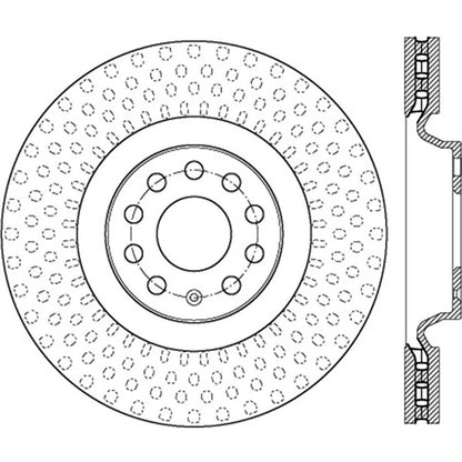 StopTech 126.33144SL Front Left Brake Disc Rotor for 12-17 VW CC / 15-19 Golf R