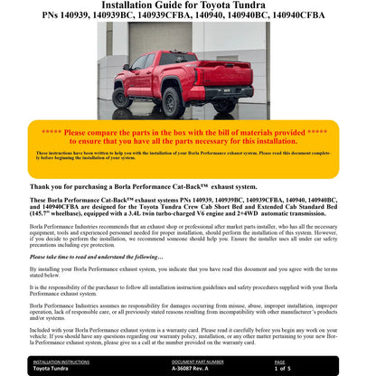 Borla 22-24 Toyota Tundra 3.4L V6 Hybrid Ext. Cab/Std Bed/145.7in WB ATAK Cat-Back - Black Chrome | Hybrid (140940BC)