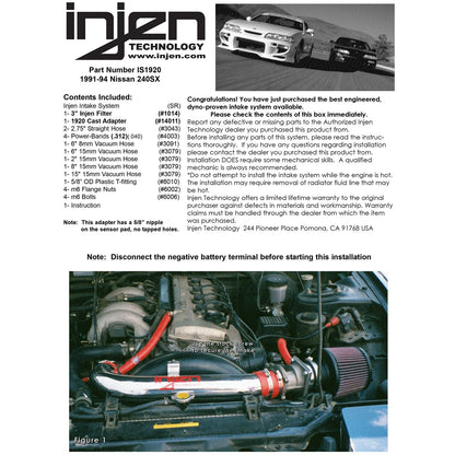 Injen Polished Short Ram Intake System | Nissan 240SX (91-94) (IS1920P)