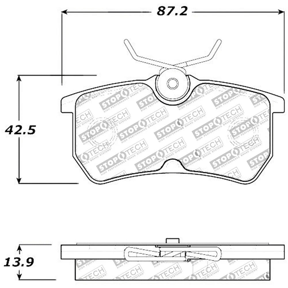 StopTech 308.08860 Rear Ceramic Brake Pads Set for 2014-19 Fiesta / 01-07 Focus