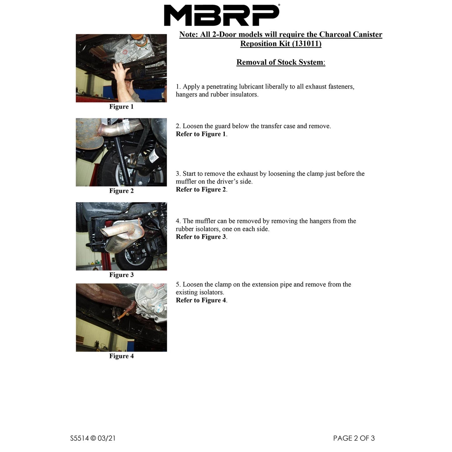 MBRP 2.5in Cat-Back Muffler Before Axle Off-Rd Tail Pipe | Jeep JK 3.8L V6 (07-11) (S5514409)