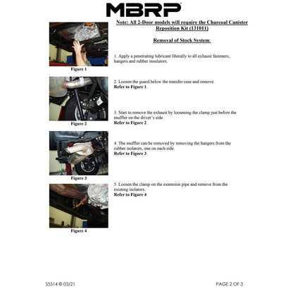 MBRP 2.5in Cat-Back Muffler Before Axle Off-Rd Tail Pipe | Jeep JK 3.8L V6 (07-11) (S5514409)