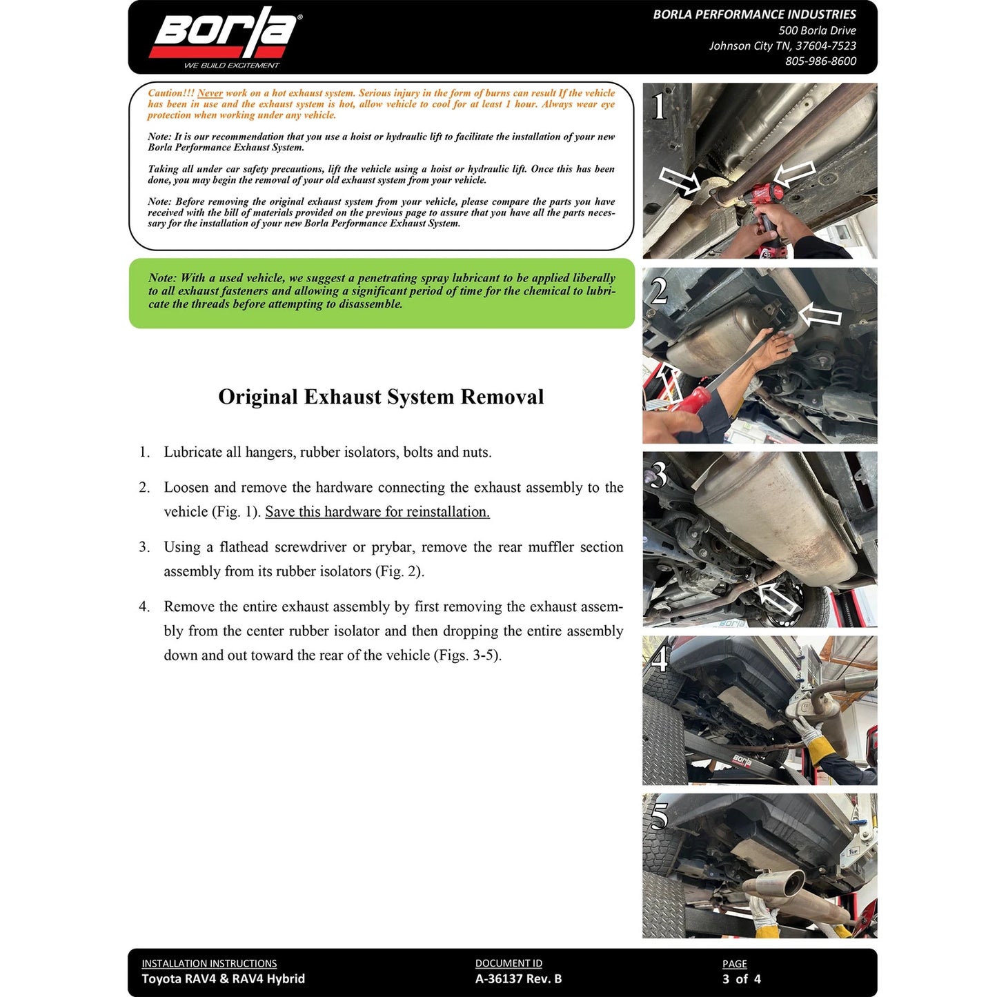 Borla Perf Cat-Back RAV4 2.25 S-Type | All Wheel Drive (141009)