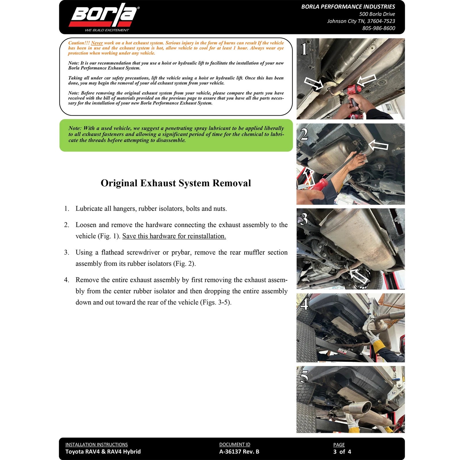 Borla Perf Cat-Back RAV4 2.25 S-Type | All Wheel Drive (141009)