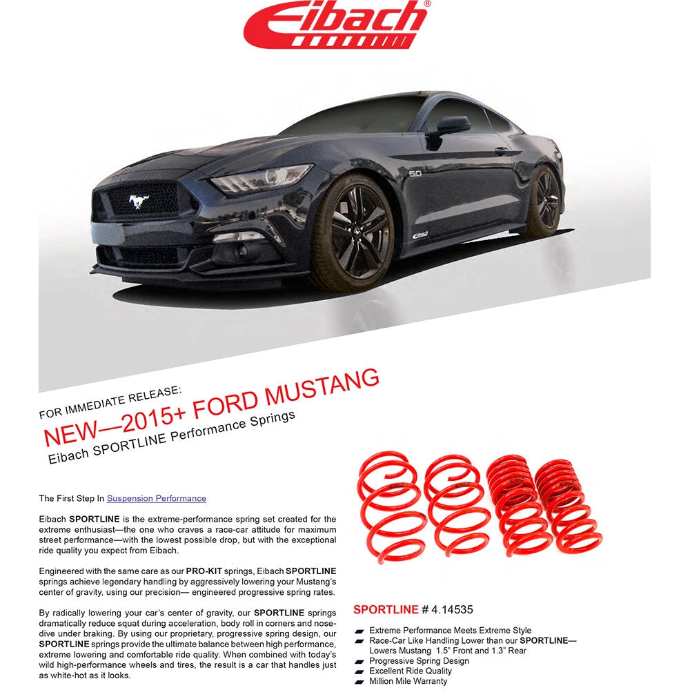 Eibach Sportline Kit | 2015 Mustang GT 5.0L V8 (4.14535)