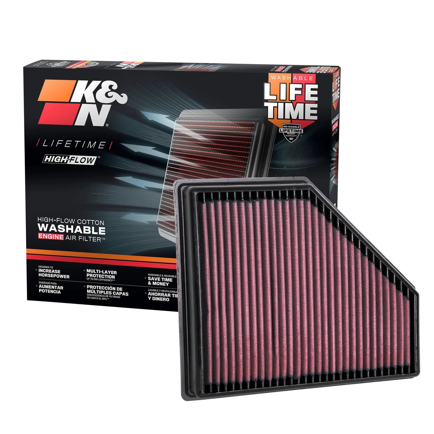 K&N Replacement Air Filter | 2020-2026 Toyota Supra 3.0L / 2019-2026 BMW Fitments (33-3136)